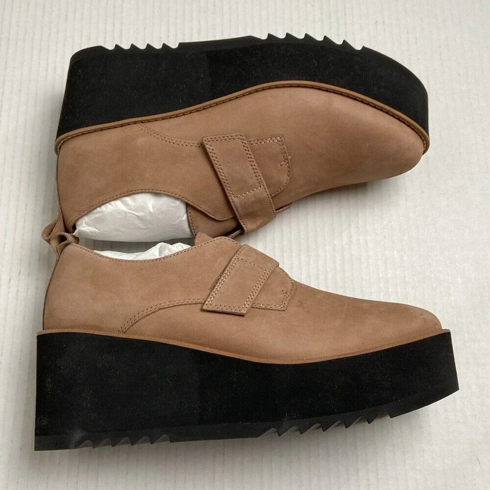 NIB Eileen Fisher Zola Wedge Oxford Earth Tumbled‎ Nubuck Size 9.5M